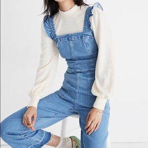 Madewell Denim Ruffle-Strap Jumpsuit